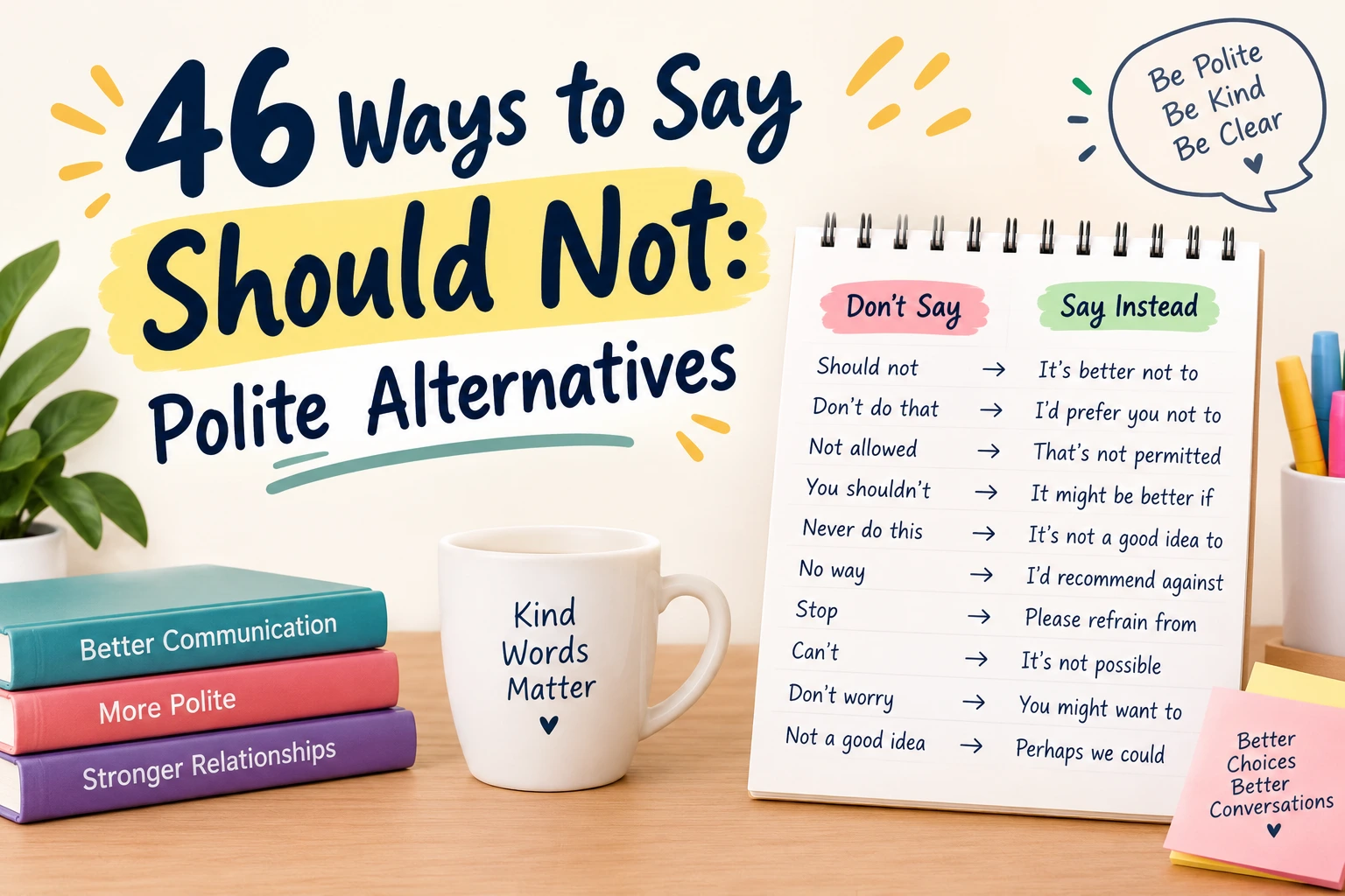ways to say should not